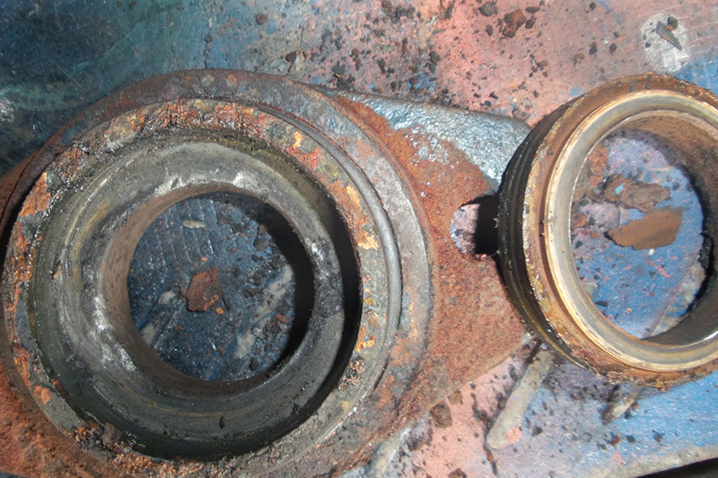 Seal stuffing box chamber corroded by chemical.